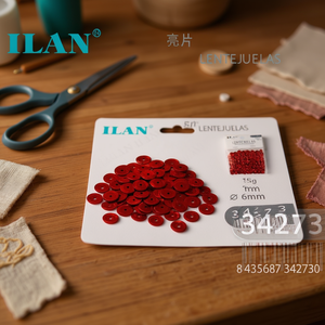 Paillettes Ilan 6mm Rosse 15g per Artigianato e Decorazione - Product Image 4