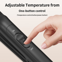 Fer à boucler professionnel 2-en-1 avec plaques céramiques flottantes de 18 mm, chauffage rapide PTC, portable pour salon et usage domestique
