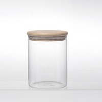 Étagère à épices moderne ronde en bambou écologique à 2 niveaux avec 8 récipients en verre pour épices avec couvercles, idéale pour les fêtes