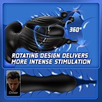 Masseur de prostate, jouets sexuels anaux, plug anal, vibrateur rotatif à 360 degrés, dildo anal avec 10 modes de vibration et télécommande via application