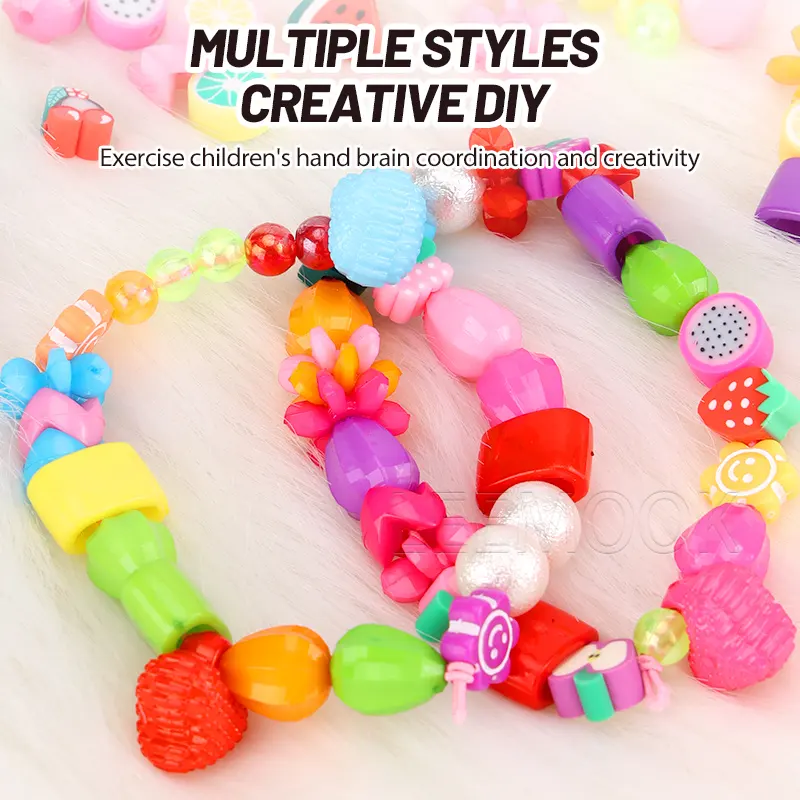 Leemook Wholesale Colorful Can Be Freely Matched DIY Bead Kit Girls Necklace Bracelets Jewelry Bead Set