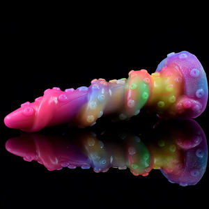 FAAK harga pabrik 8 inci multi-warna gurita mainan seks g-spot pijat bercahaya <span class=keywords><strong>Stimulator</strong></span> bersinar dalam gelap tentakel Dildo - Product Image 5