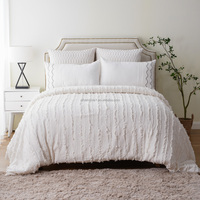 Parure de lit en coton blanc taille King, la plus vendue, avec housse de couette confortable en bambou pour chambre à coucher
