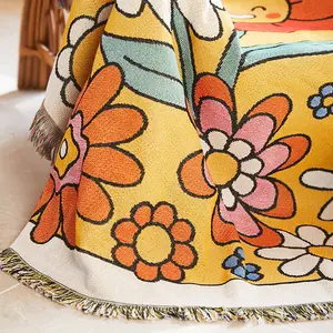 Coperta da picnic in jacquard coperta personalizzata con tessuto di cotone di nuovo design