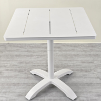 Mesa de comedor de aluminio cuadrada y redonda ligera moderna para exteriores, Metal duradero para jardín pequeño, restaurante, Bistro, Coffee Villas