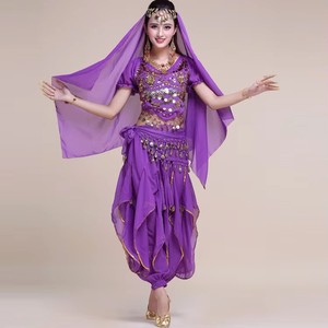 Jh848 Trending Style Dancing Clothing Set Stage Performance <strong>Dancer</strong> Wear Woman <strong>Belly</strong> Dance <strong>Costume</strong> 6 Piece Dance Suit for Women - Product Image 1