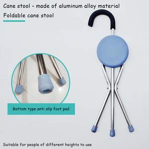 Chaise pliante confortable en alliage d'aluminium avec base antidérapante pour personnes handicapées, randonnée, pêche, attente en file d'attente - Product Image 5