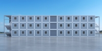 Conteneur préfabriqué JHCE à emballage plat, maison mobile, structure en acier pour chantiers de construction, dortoir avec salle de bain