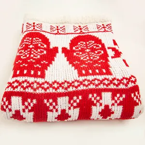 Customized Super Thick Heavy Chunky Plush Chenille Sherpa Knitted Throw Blankets For Winter