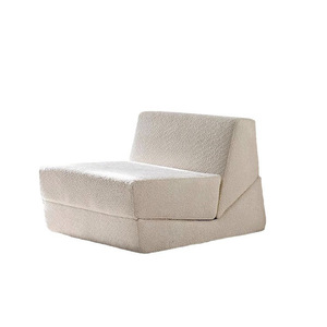 Lazy <b>Sofa</b> Foldable Square <b>Sponge</b> Filled Beanbag Chair <b>For</b> Living Room Bedroom Apartment Leisure Use Milky Color - Product Image 3