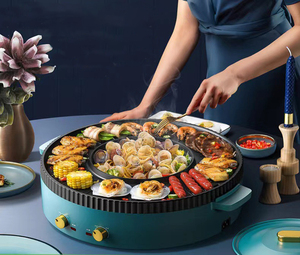 110V/220V 小型厨房电器多功能学生烹饪锅电火锅和烤漆烧烤炉 - Product Image 6