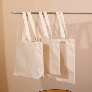 लोगो पेंटिंग के साथ कस्टम आकार और रंग खरीदारी पुनः प्रयोज्य रिक्त कपास भारी शुल्क बेज प्रिंट कैनवास टोटे बैग बैग - Product Image 3