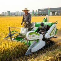 Moissonneuse-batteuse compacte 25 CV pour la récolte du riz et du blé, machine agricole compacte à chenilles en caoutchouc pour utilisation en conduite assise