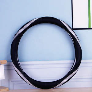 Accesorios de coche Interior de lujo brillo Rhinestone brillante diamante cristal <span class=keywords><strong>volante</strong></span> cubierta - Product Image 3