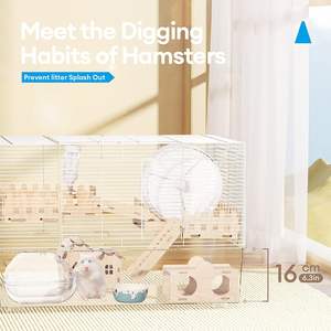 <span class=keywords><strong>Cage</strong></span> pour <span class=keywords><strong>hamster</strong></span> BUCATSTATE en plastique écologique à 3 niveaux pour petites races (rat nain syrien) comprend 8 accessoires (24.4 "L <span class=keywords><strong>X</strong></span> 13.8" W - Product Image 4