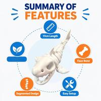 Décoration d'aquarium squelette de requin sous-marin de 17 cm en plastique PE, paysage de table au design minimaliste pour le bureau