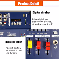 Amplificateur professionnel M602D 6 canaux USB 48V alimentation fantôme Console de mixage DJ numérique en métal pour équipement de sonorisation Audio