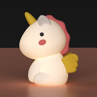 Veilleuse LED en silicone Licorne pour chambre d'enfant, lampe de chevet rechargeable, 7 couleurs changeantes, veilleuse mignonne