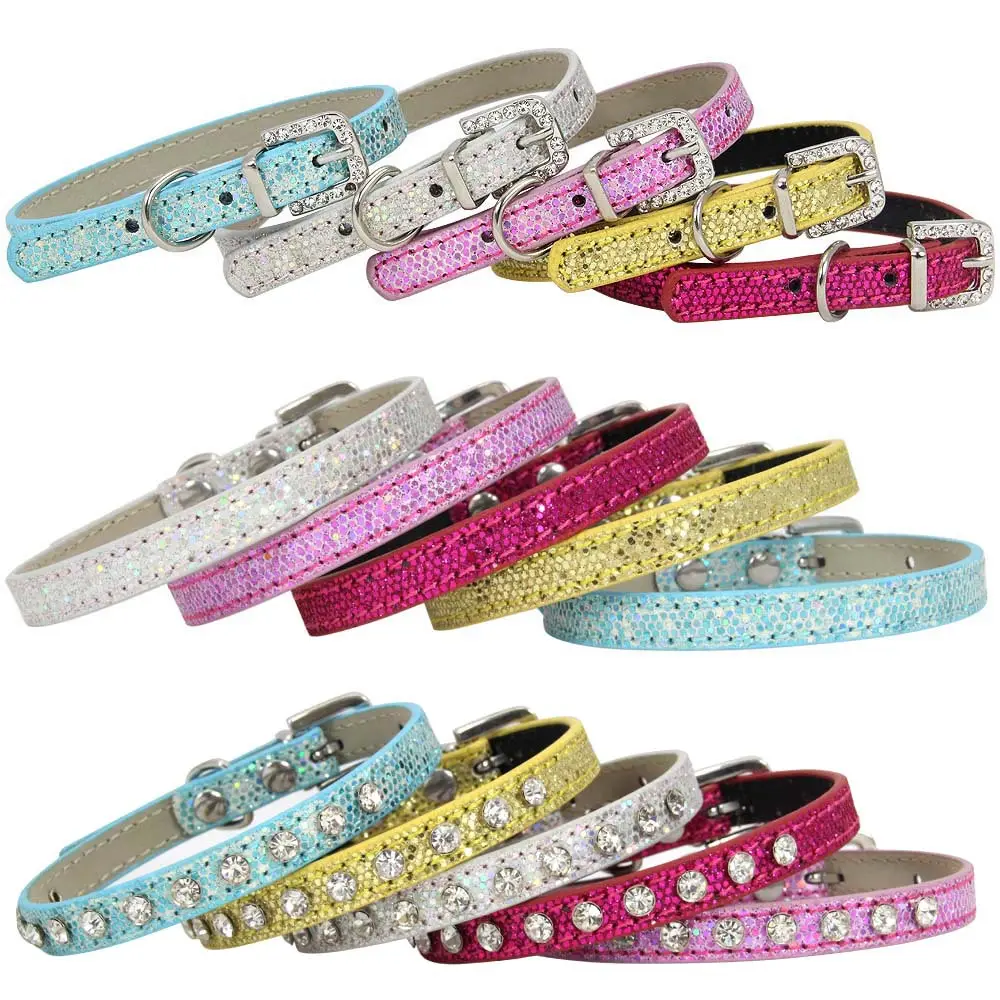 Bling Bling Hot Sale Cat Dog Collars Good Quality Cat Collar Safety Plastic Buckle Diamond Cat Collar