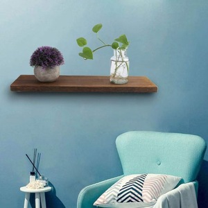 <b>Wall</b>-<b>mounted</b> Solid Wood <b>Shelf</b> Rectangle Single Layer Living Room Display Rack Flower Pot Storage - Product Image 1