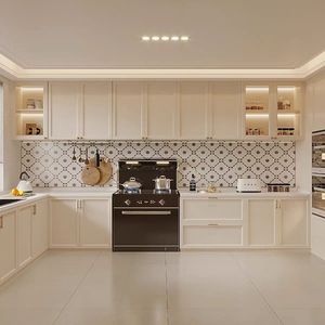 Juegos de Muebles de Cocina con Acabado Melamina Personalizado, Ecológicos, Resistentes al Agua, con Accesorios para Grifo, Cestas para Cajones y Herrajes HIGOLD - Product Image 4