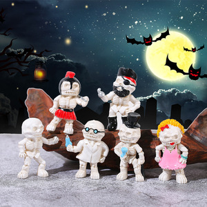 Figurines de squelettes d'Halloween en résine, décorations d'intérieur, ornements de bureau, accessoires de scène créatifs, artisanat DIY - Product Image 3