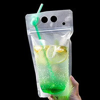 Sacs à Boissons en Plastique Personnalisés avec Paille, Sachets Porte-Jus à Fermeture Éclair pour Emballage de Boissons, Jus et Lait