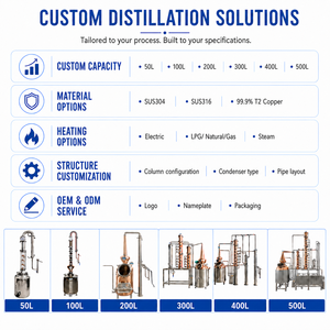 Distillatore Commerciale a Riflusso per Whisky in Rame/Acciaio Inox da 50L-2000L, Attrezzatura per Distillazione di Alcol all'Ingrosso - Product Image 4