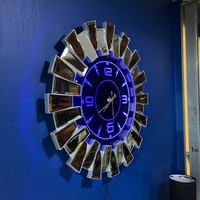 Grand miroir mural horloge LED pour la décoration intérieure miroir argenté éclairage led horloge silencieuse sans tic-tac décoration de salon