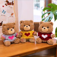 Adorable ours en peluche super doux, jouets en peluche pour la maison avec divers pulls en forme de cœur, cadeau idéal pour la Saint-Valentin et jouet pour enfants