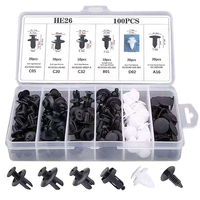 Lot de 100 attaches de fixation pour voiture, clips de retenue à surface lisse, rivets en plastique pour pare-chocs et garnitures de porte
