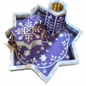 Tranquil Pearl Luxury Handmade Eco-Friendly Religious Mabkhara Artistic MOP Inlay Bakhoor Burner for Mosques <b>Homes</b> Arabic Gift - Product Image 1