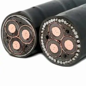 Cable de alimentación blindado XLPE, 11kV, 33kV, 3 núcleos, 120mm2, 185mm2, 240mm2, 300mm2
