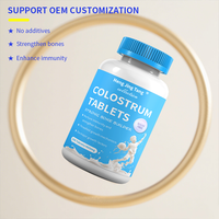 Comprimés de Calcium au Colostrum Bovin Biologique OEM – Suppléments pour Adultes, Soutien Intestinal, IGG 20% 25%, Amélioration de la Densité Osseuse, 60 Comprimés
