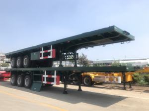 ZW 3/4 essieux 20 pieds 40 pieds lit plat semi-remorque conteneur Transport lit plat camion remorque - Product Image 2