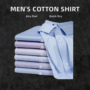 Camisa Formal Casual de Negocios para Hombre al por Mayor, 100% Algodón, Tejido Twill de Secado Rápido, Estampado Bordado, <span class=keywords><strong>Cuello</strong></span> <span class=keywords><strong>Marinero</strong></span> de Una Sola Hilera de Botones - Product Image 2