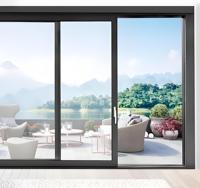 Portes coulissantes modernes en alliage d'aluminium durable, double vitrage, verre trempé, insonorisées, résistantes à l'eau, sûres, pour jardin et intérieur