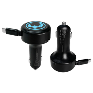 custom-usb-car-charger-color-logo ultra fast charger car high quality dual usb car charger 60 w with indicator - Product Image 1