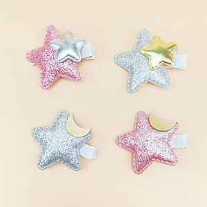Clip de estrella lindo para niños europeos y americanos, horquilla de estrella de cinco puntas para bebé, Color sólido, fiestas laterales hechas a mano para niñas - Product Image 4