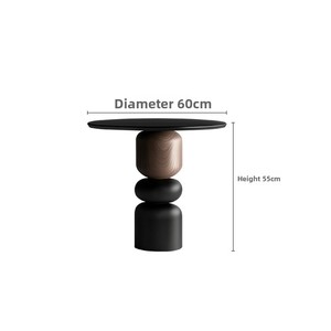 Table d'appoint minimaliste en bois massif de style italien, table d'appoint haut de gamme pour salon, petite table d'appoint pour canapé, table d'angle de chevet, sans accessoires supplémentaires - Product Image 5