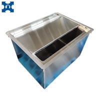 Couvercle de bac à glace rectangulaire en acier inoxydable 304 brossé de qualité alimentaire approuvé par la NSF, pour le stockage de boissons, fabricant chinois