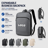 Sac à dos pour ordinateur portable QET1128 extensible pour homme, fin et antivol, 16 pouces, sacs à dos de voyage avec USB, imperméable, sac à dos de travail pour le quotidien