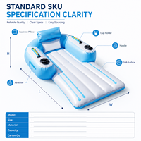 Chaises flottantes gonflables personnalisées avec coussins, lits flottants gonflables pour piscine, adaptés aux villas familiales