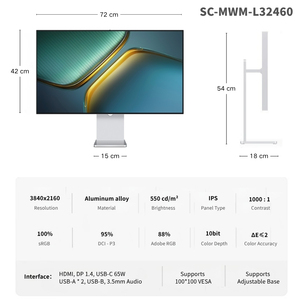 Écran TCOLOR 32 pouces <span class=keywords><strong>4K</strong></span> pour Mac, moniteur de jeu pour PC, écran d'ordinateur 27 pouces, écran LCD <span class=keywords><strong>4K</strong></span> 5K, écran de studio - Product Image 2