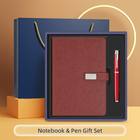 Coffret Cadeau Supérieur : Carnet et Stylo Rouge, Bleu, Noir avec Fermeture à Boucle Métallique Texturée, en Cuir Véritable Durable, Classique, Idéal pour la Maison et le Style