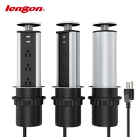 Prises américaines Outlet Cuisine Sautent la prise De Courant avec 2 Chargeur USB