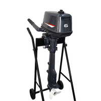 Moteur hors-bord portable 2 temps 6 CV 103 CC robuste pour bateaux de pêche, refroidi par eau, pour bateaux pneumatiques/semi-rigides