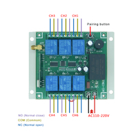Récepteur d'automatisation de la maison intelligente AG-C601, 6 canaux, relais, code d'apprentissage, récepteur sans fil, interrupteur de commande pour porte automatique, garage