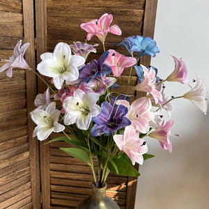 Fleurs d'amarilles artificielles Jinxi en soie à 3 têtes pour décorations de mariage et de maison - Product Image 1
