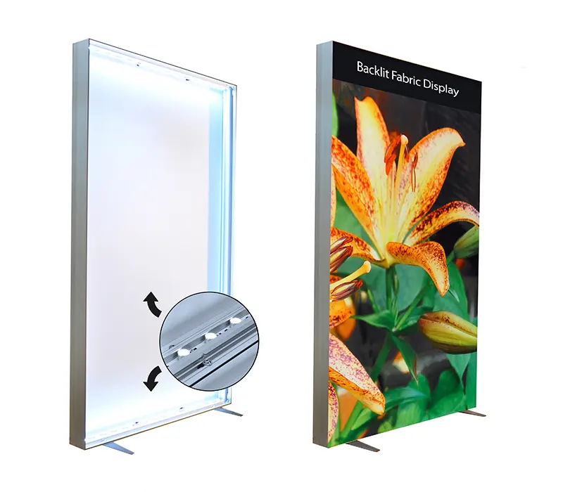 LED Advertising Light Box Vertikale doppelseitige magnetische Werbetafeln mit mobiler ultra dünner boden montierter Light Box